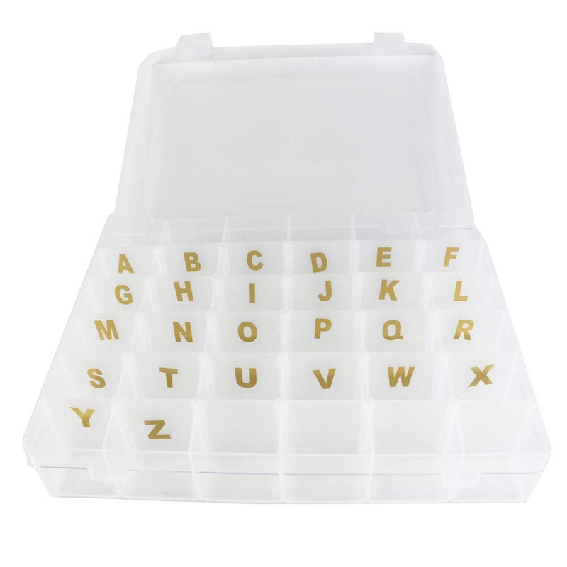 Sivya 36 Grid Plastic Organizer Container Box with Adjustable dividers,Great for Your Letter Board with Stickers - Image 1